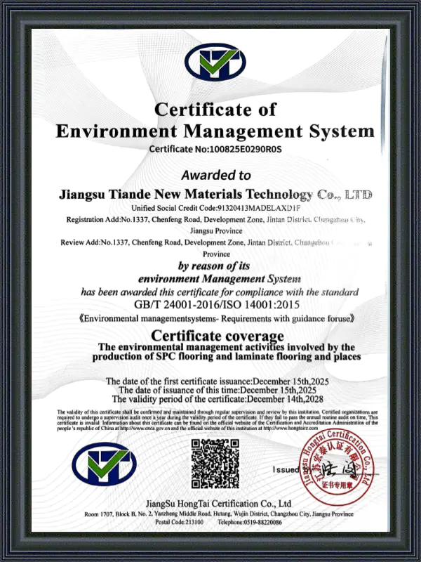 Certificado de Sistema de Gestão Ambiental